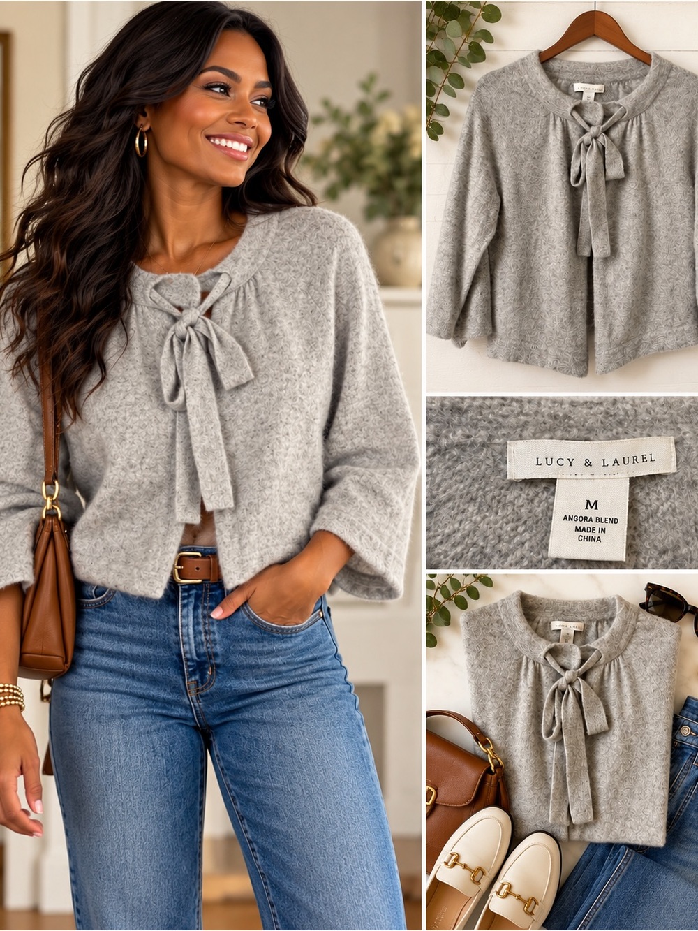 Lucy & Laurel swing, cropped soft sweater.